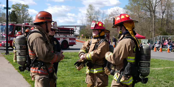 students in firefighting program