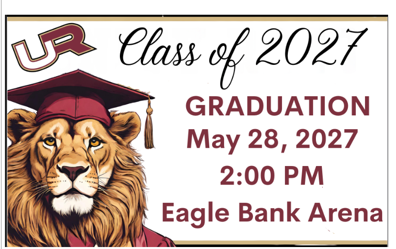 Graduation May 28th at Eagle Bank Arena 2pm.
