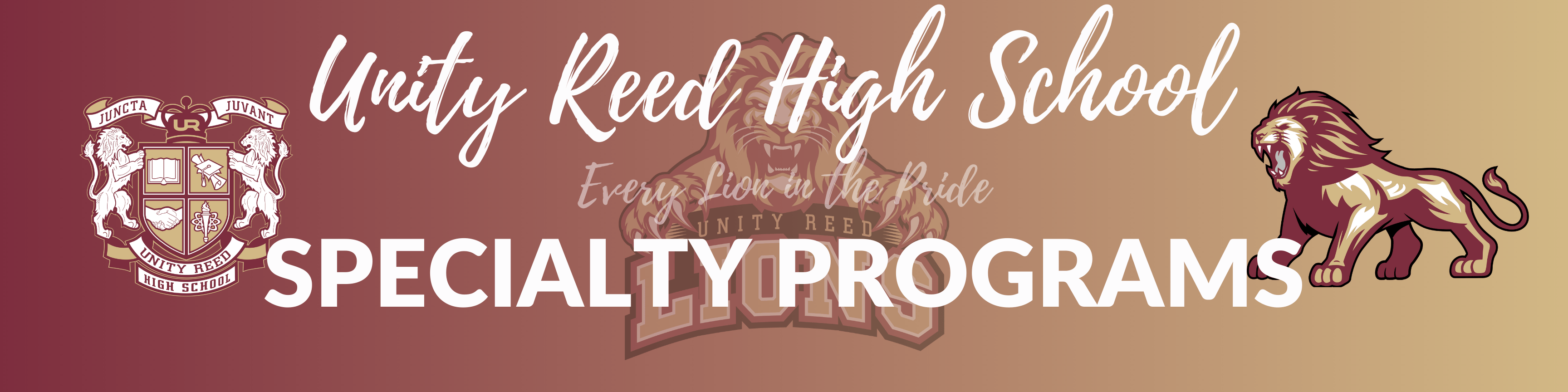 banner with Unity Reed and Specialty Program
