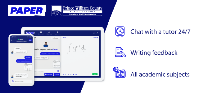PWCS logo and Paper logo; Chat with a tutor 24/7; Writing Feedback; All academic subjects